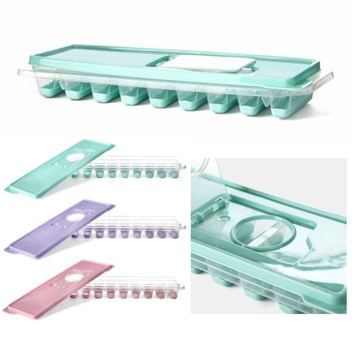 2 Pc Silicone Non Stick Ice Cube Tray Push Out With Flexible Bottom Rectangle