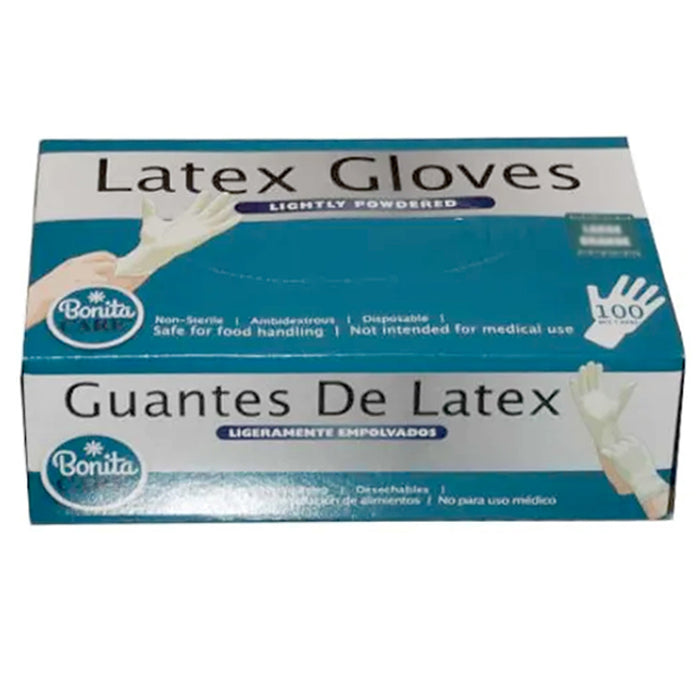 100 Large Disposable Latex Gloves Lightly Powdered Prep Cook Food Cleaning Auto