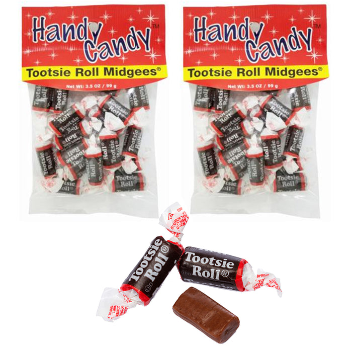 2 Bags Tootsie Roll Midgees Chocolate Chews Chewy Candy Rolls Tootsies Candies