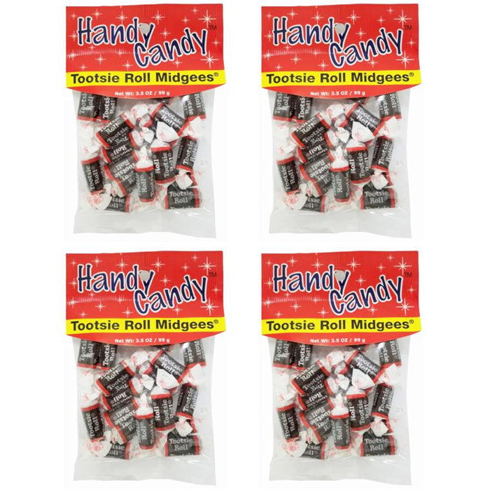 4 Bags Tootsie Roll Midgees Chocolate Chews Chewy Rolls Candy Candies Gift Treat