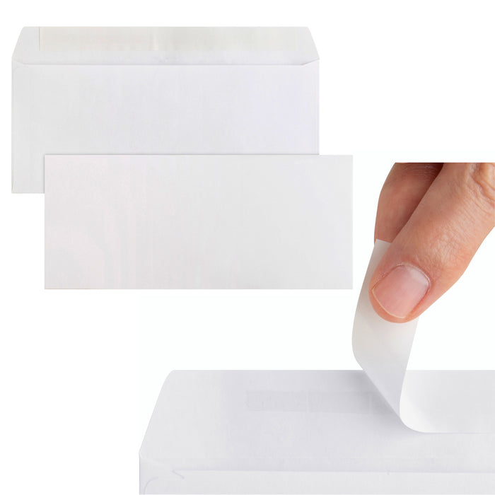 100 White No.10 Envelopes Peel Self Seal Letter Mailing Shipping 4-1/8 X 9-1/2