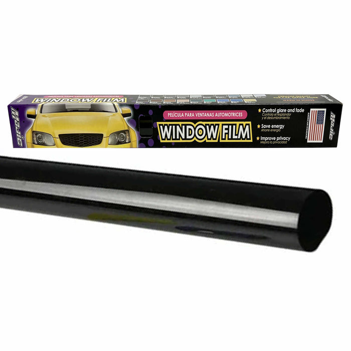1 Roll Dark Black Window Tint Film 1% Light Transmission Shade Adhesive 10ft