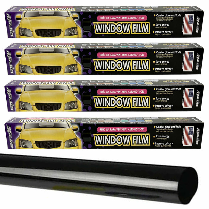4 Rolls Privacy Window Film 1% Dark Black Tint 20"x10ft Each Car Home Office