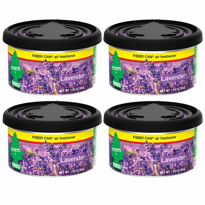 4 Little Trees Lavender Scent Fiber Can Air Freshener Odor Eliminator Home Aroma