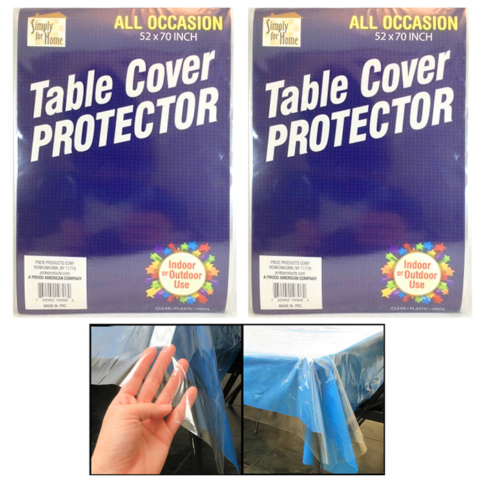 2 Clear Vinyl Table Cover Tablecloth Protector Wedding Banquet Party Waterproof