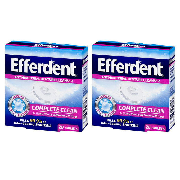 40 tablets Efferdent Denture Cleanser Antibacterial Whitening Cleansing System