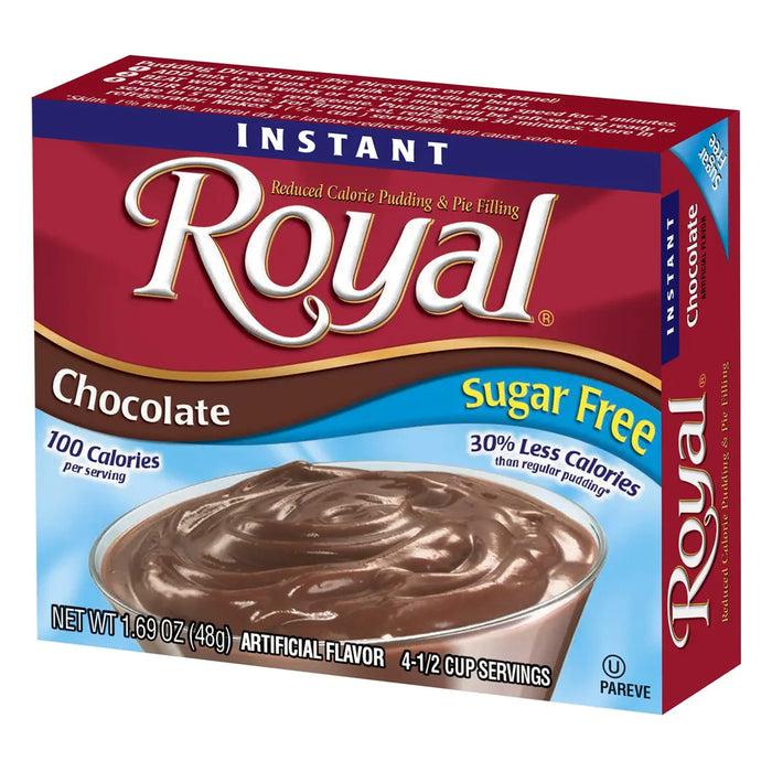 1 Royal Instant Pudding Chocolate Dessert Mix Pie Filling Fat Free Low Calories