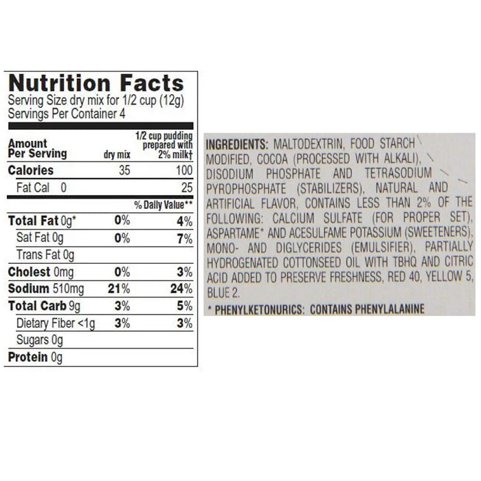 1 Royal Instant Pudding Chocolate Dessert Mix Pie Filling Fat Free Low Calories