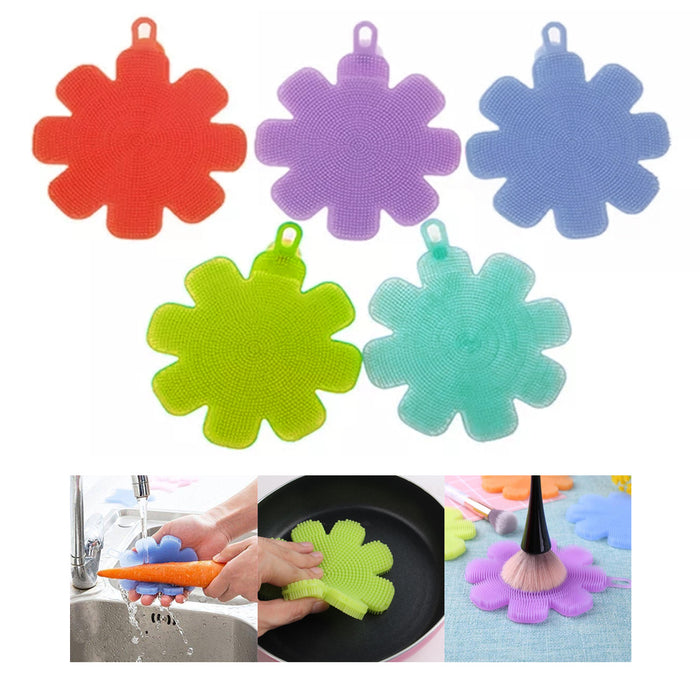 3 X Silicone Brush Wash Cleaning Brush Tool Sponges Scouring Pad Face Exfoliator
