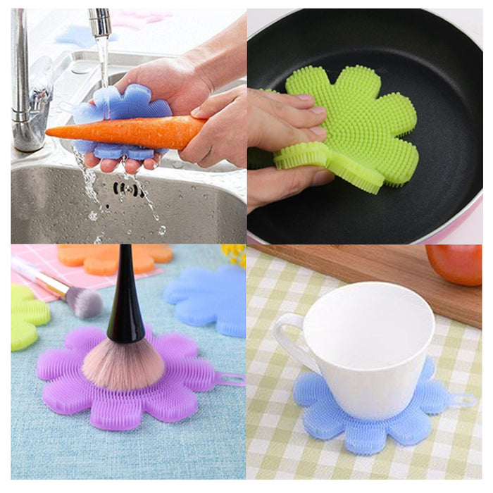 3 X Silicone Brush Wash Cleaning Brush Tool Sponges Scouring Pad Face Exfoliator