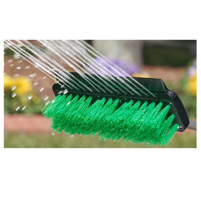 Water Jet Garden Hose Patio Brush Broom Heavy Duty Extendable Outdoor Path Clean