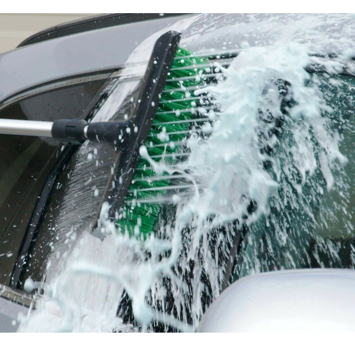 Water Jet Garden Hose Patio Brush Broom Heavy Duty Extendable Outdoor Path Clean