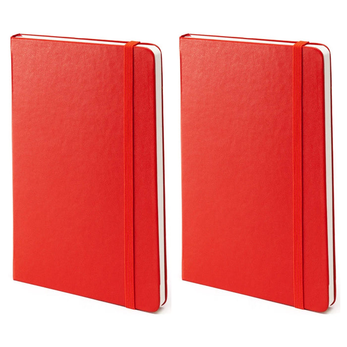 2 Pc Journal Notebook Hardcover Lined Ruled Diary Book Writing Red 8.5" x 6.5"