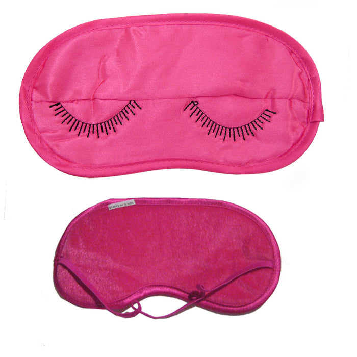 1Pc Sleep Eye Mask Satin Travel Shades Blindfold Soft Travel Relax Pink Airplane