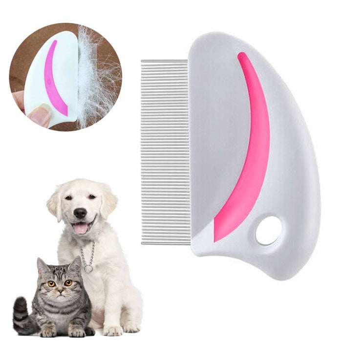 1 Pc Pet Comb Metal Teeth Dog Cat Flea Brush Stainless Steel Grooming Detangling
