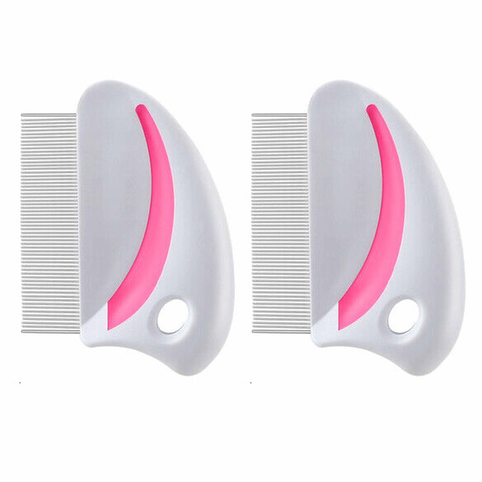 2 Pc Stainless Steel Comb Dog Cat Pet Flea Metal Brush Shedding Detangling Tool