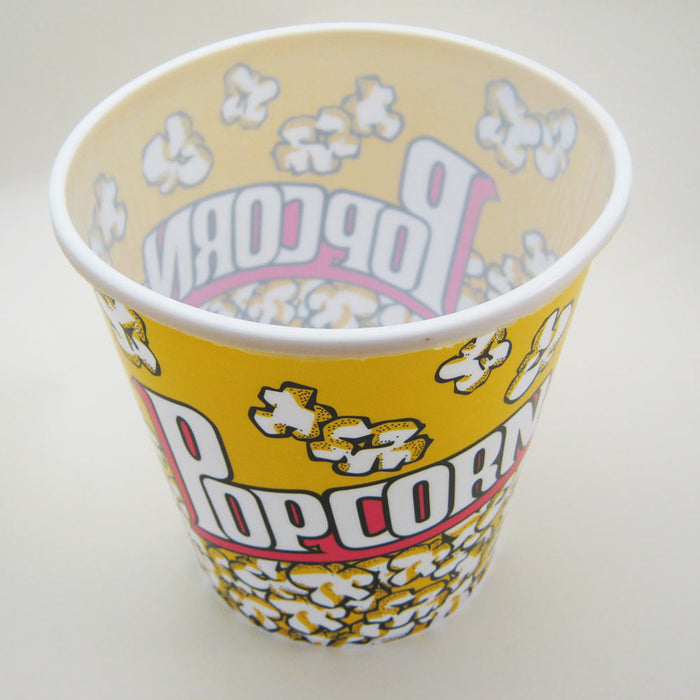 Retro Style Reusable Popcorn Bowl Plastic Container Movie Theater Bucket 7" Tall