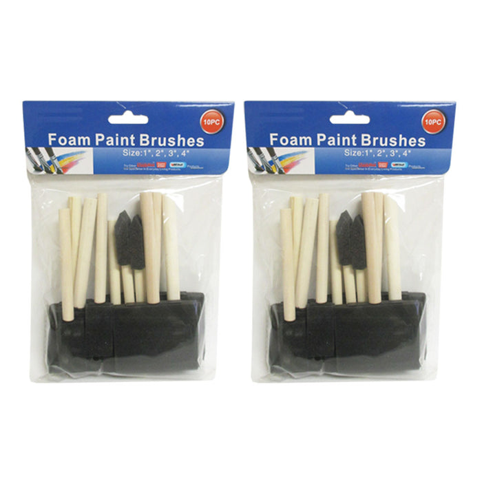 20 PC Disposable Paint Foam Brushes 3 2 1 Brush Tool Fabric Pa