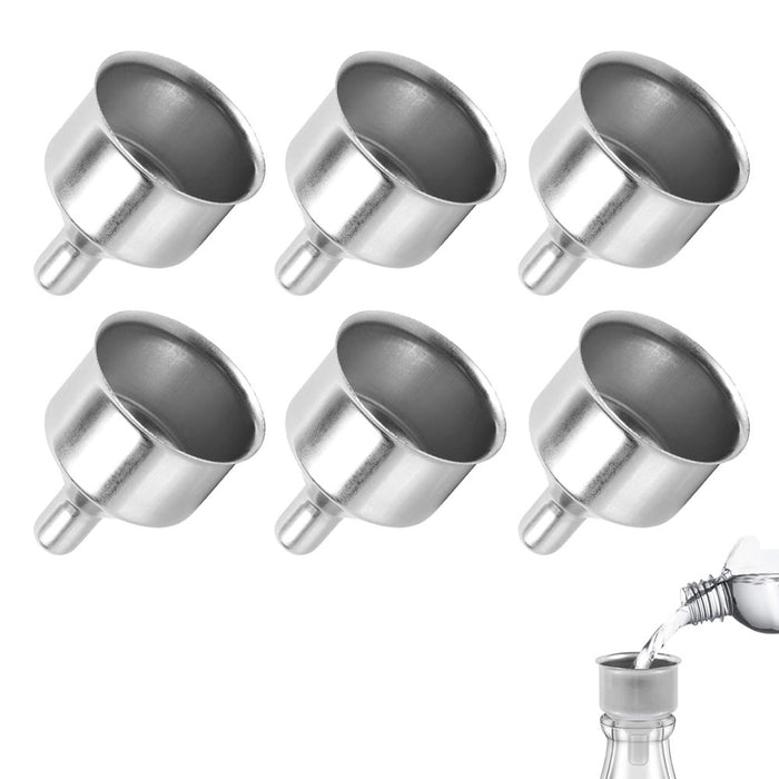6PC Mini Stainless Steel Portable Funnels Kitchen Spices Liquid Oil Bottle Flask