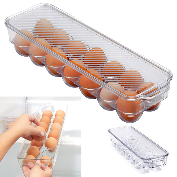 1 Pc Kitchen Egg Tray Lid Refrigerator Storage Container 14 Eggs Holder Fridge