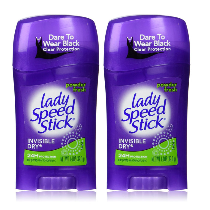 2Pk Lady Speed Stick Antiperspirant Deodorant Invisible Dry Powder Fresh 1.40 oz