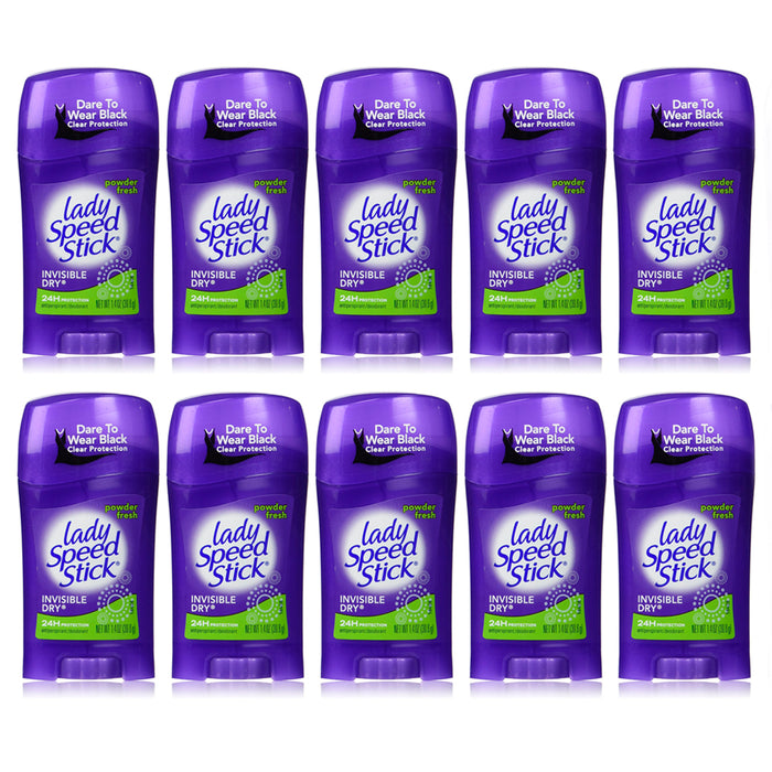10 X Lady Speed Stick Invisible Dry 24hr Protection Deodorant Powder Fresh New !