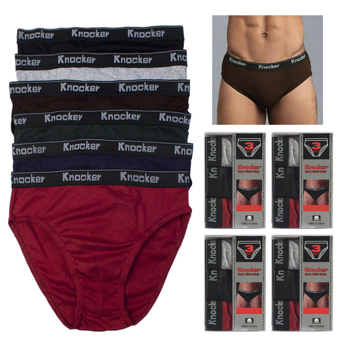 12PC Mens Knocker Boxers Trunk Plaid Underwear Bikinis Briefs 100% Cotton Medium