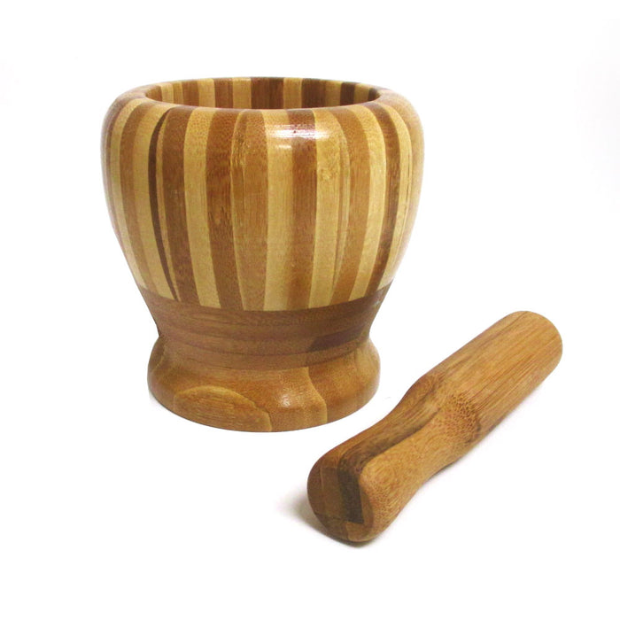 Wooden Mortar and Pestle Mixing Bowl Set Spice Grinder Grinding Kitchen Tool New