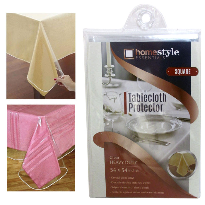 Window Clear Vinyl Tablecloth Protector Heavy Square Plastic Table Cover 54x54