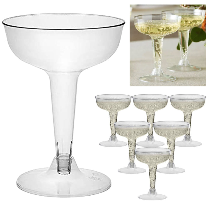 80 PC Plastic Champagne Flute Disposable 4 oz Wine Wedding Party Clear Glasses