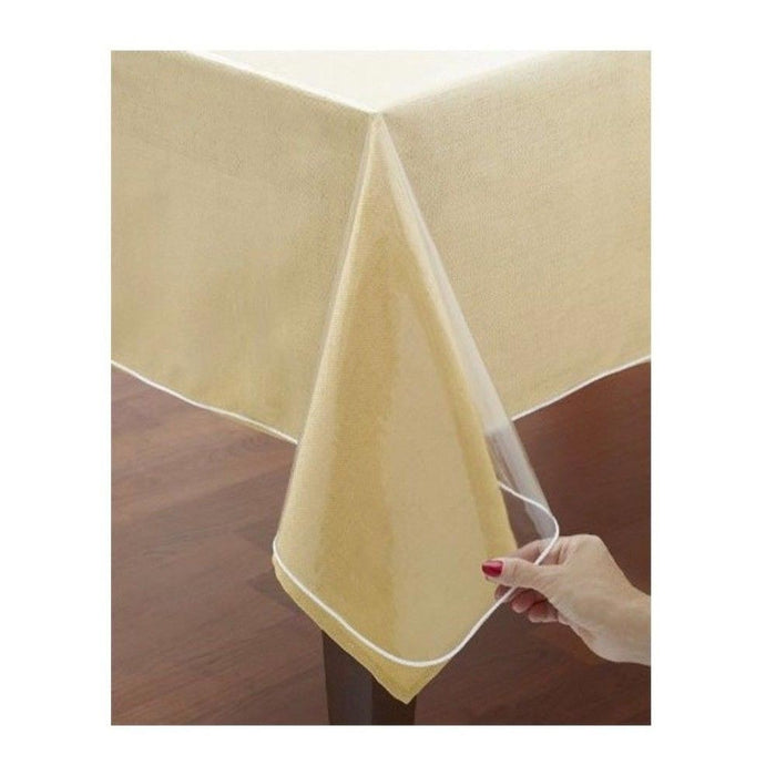 Heavy Duty Vinyl Clear Tablecloth Cover Waterproof Protector Oblong Table 60X90