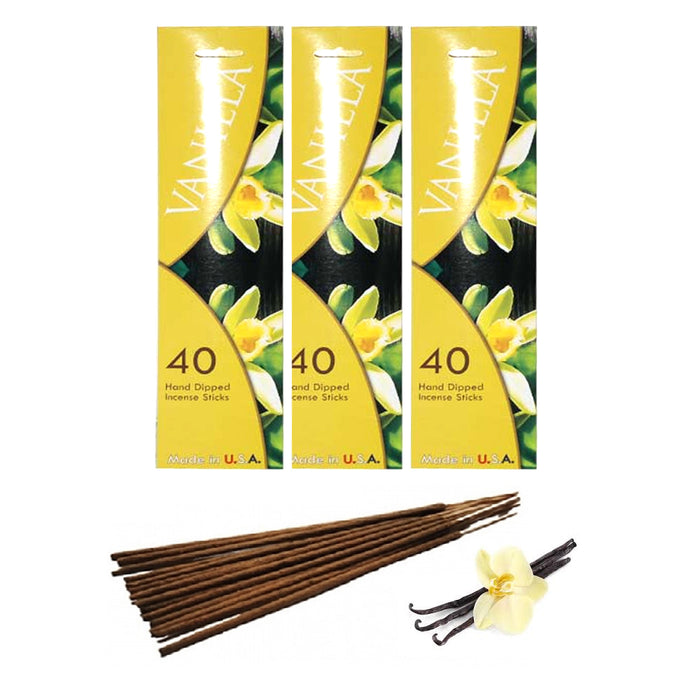 40-Pack Vanilla Scent Joss Incense Stick Hand Dipped Fragrance Burning Perfume