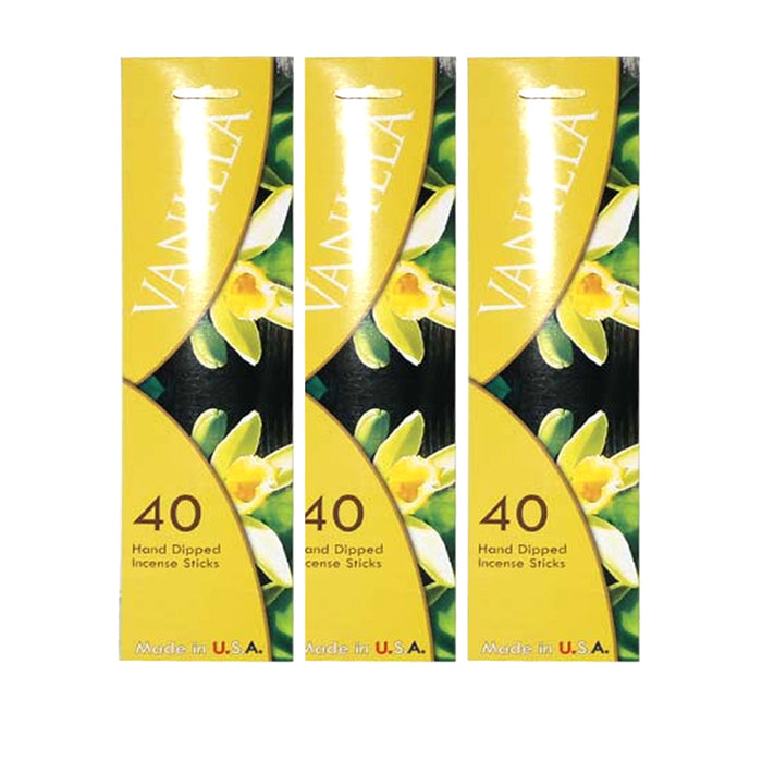 40-Pack Vanilla Scent Joss Incense Stick Hand Dipped Fragrance Burning Perfume