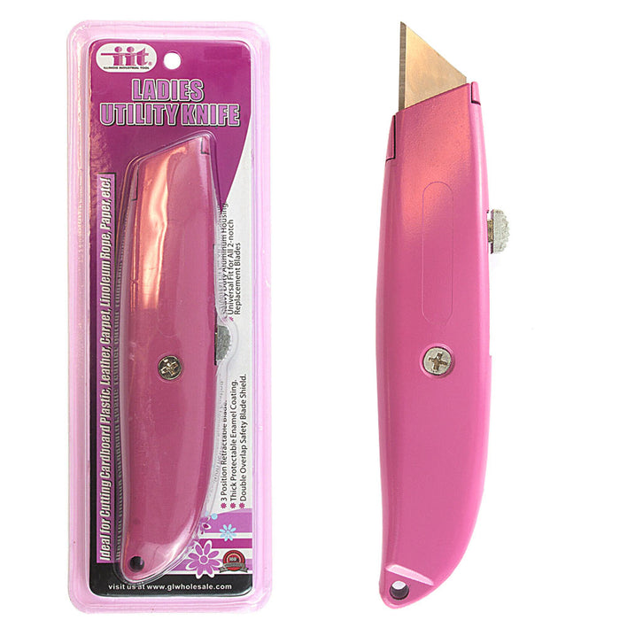 Ladies Utility Knife with 10 Blades Heavy Duty Box Cutter Quick Blade Change Set