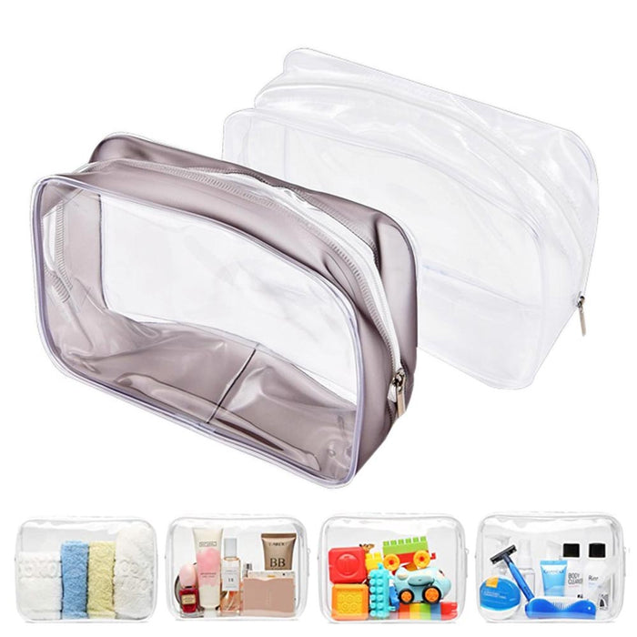 3PC Women Clear Travel Cosmetic Makeup Carry Pouch Toiletry Organizer Bag Zipper