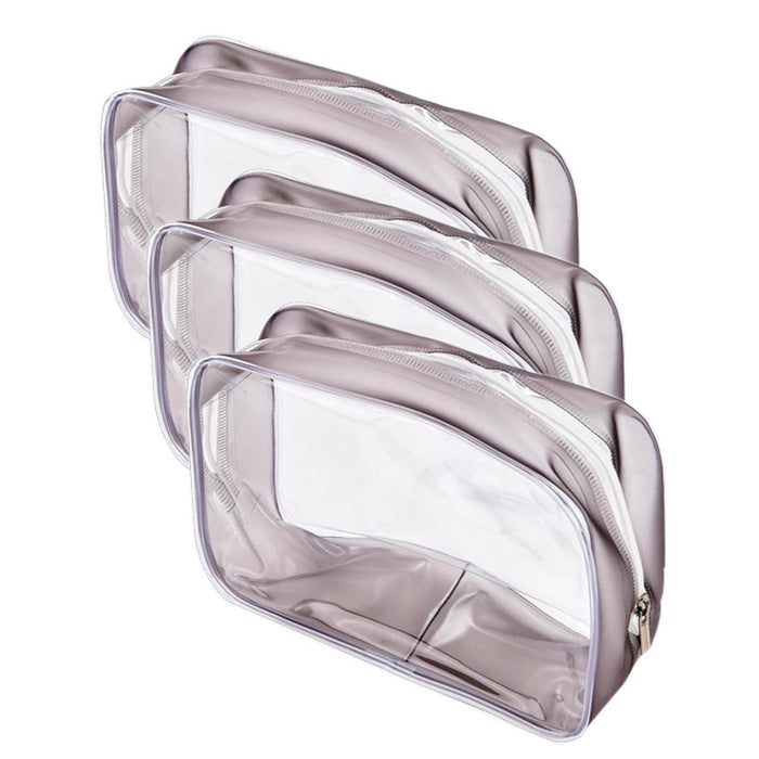 3PC Women Clear Travel Cosmetic Makeup Carry Pouch Toiletry Organizer Bag Zipper