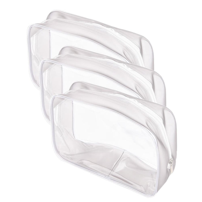 3PC Women Clear Travel Cosmetic Makeup Carry Pouch Toiletry Organizer Bag Zipper