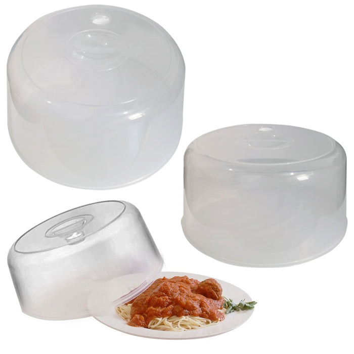 6 Pc Bulk Plastic Microwave Plate Cover Clear Steam Vent Food Splatter Lid 10.5"