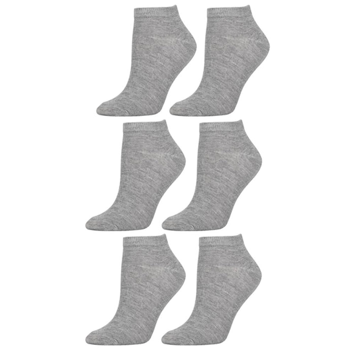 3 Pairs Men Women Ankle Socks Low Cut Cotton US 10 13 Crew Stretch Sport Grey