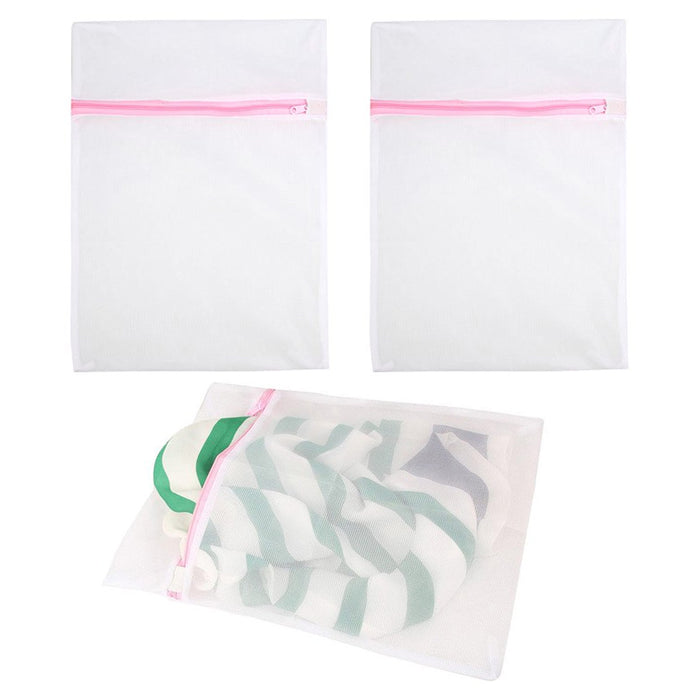 2 Zippered Mesh Laundry Wash Bags 11" x 15" Delicates Lingerie Socks Bra Clothes