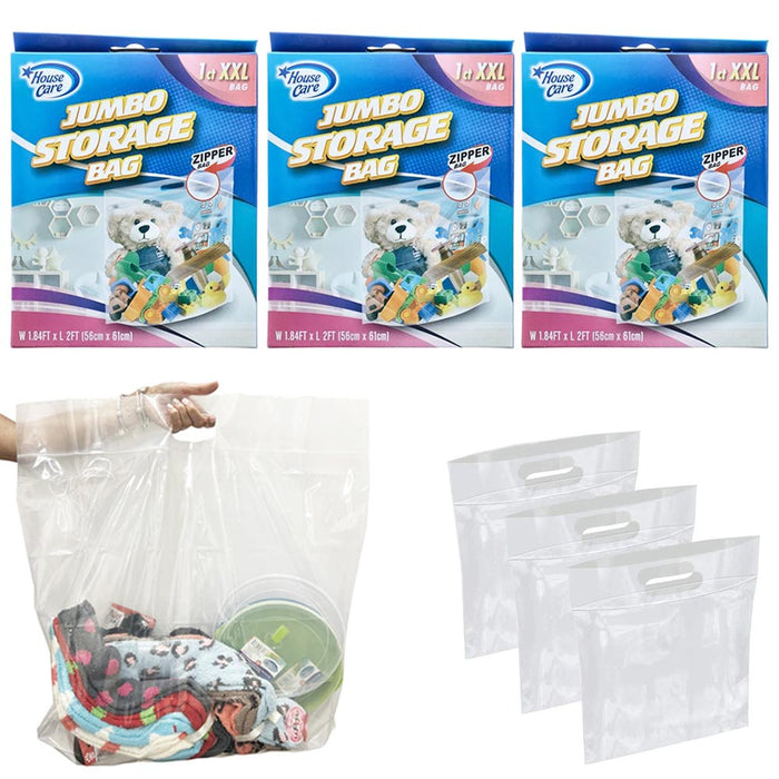 3Ct Heavy Duty Bag XXL Jumbo Case Storage Travel Pouch 22x24 Clothes Organizer