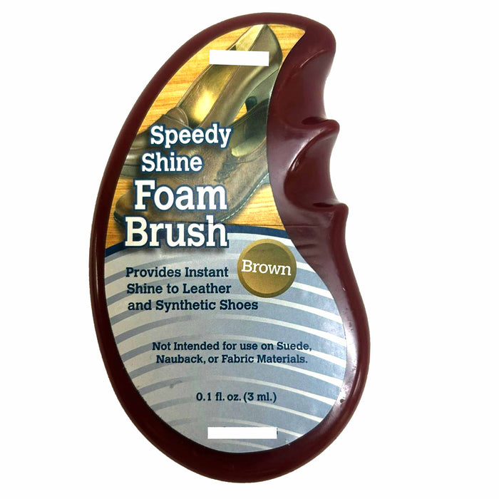 1 Brown Shoe Polish Foam Brush Sponge Quick Shine Leather Boot Purse Cream Care