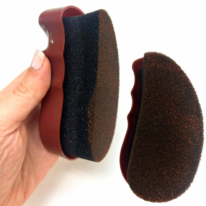 4 Brown Shoe Boot Polish Shine Foam Brush Sponge Instant Color Leather Care Kit