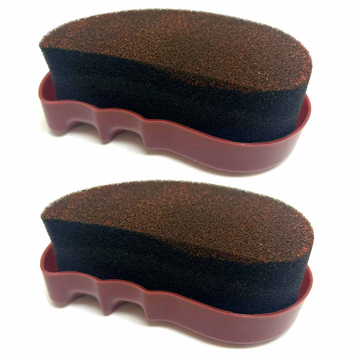 2 Pc Quick Shine Brown Shoe Polish Foam Brush Sponge Instant Leather Boot Purse