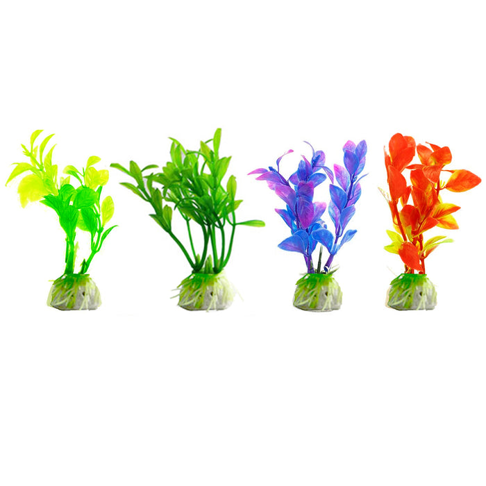 12 Pc Artificial Aquarium Fish Tank Decor Ornament Plastic Plant Decoration