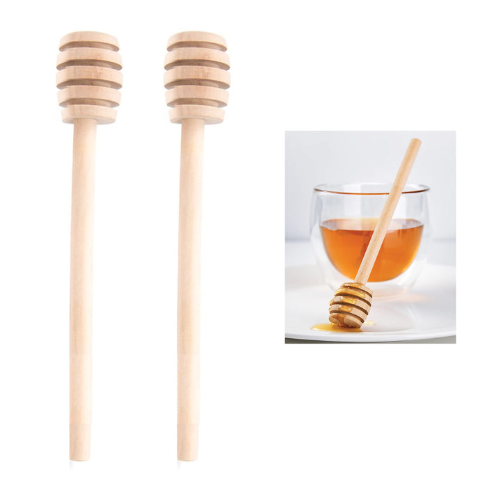 48 PC Wooden Honey Dipper Stick Mixing Stirrer Honeycomb Jar Drizzle Honey Spoon
