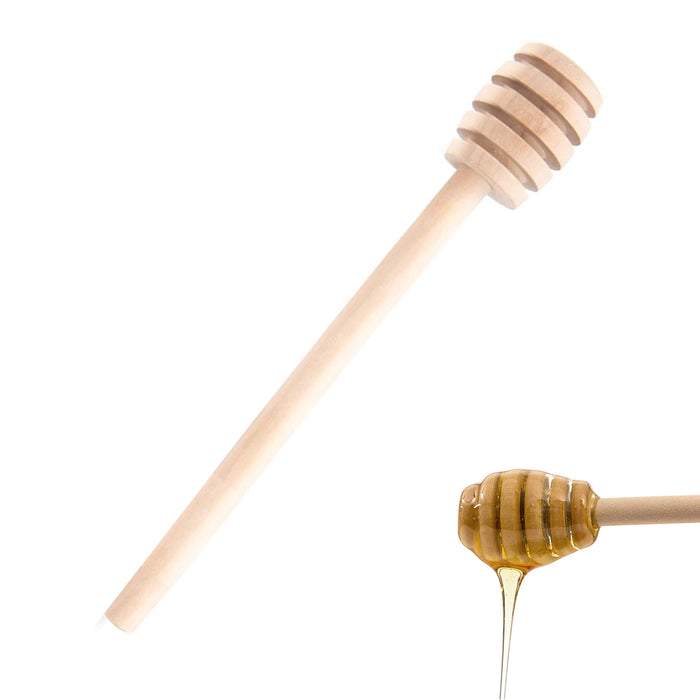 24 PC Wooden Honey Dipper Stick Mixing Stirrer Honeycomb Jar Drizzle Honey Spoon