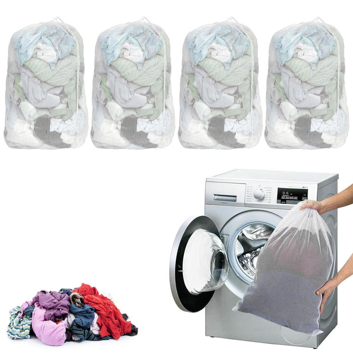 4Pc Mesh Laundry Bags Heavy Duty Drawstring Delicates Underwear Lingiari 60X80cm