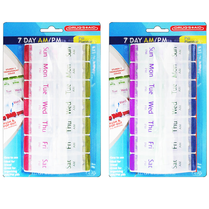 1 X Pop Up Pill Box Storage Organizer 7 Day Medication Compartment Container