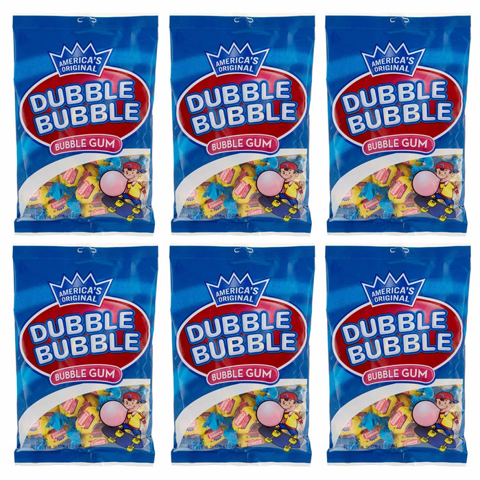 6 Bags Original Flavor Dubble Bubble Gum Chewing Candy Pinata Easter 4.5oz Each
